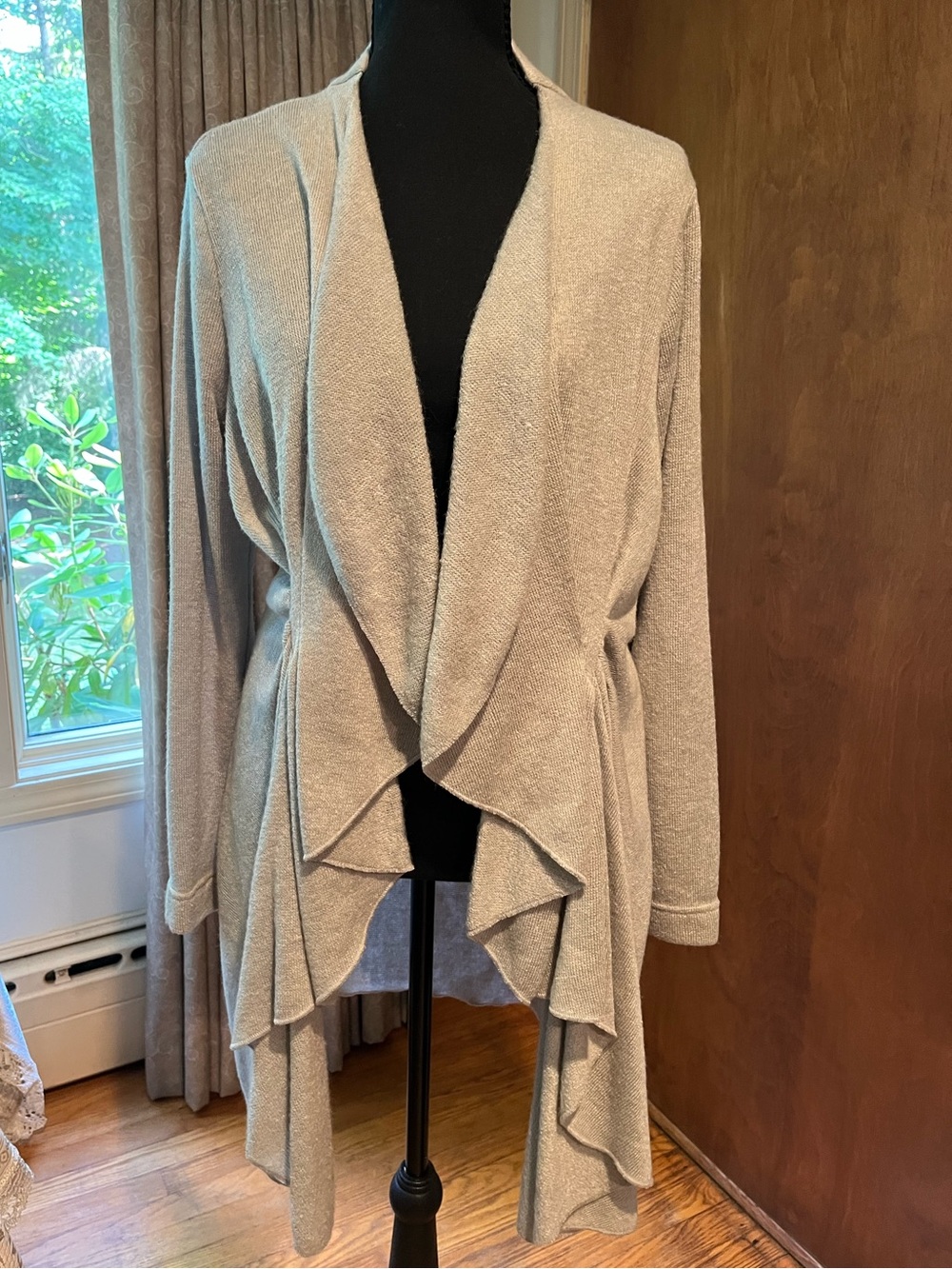 Soft Surroundings Light Grey Draped Waterfall Cardigan